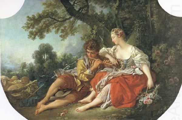 Francois Boucher Shepherd Piping to a Shepherdess china oil painting image
